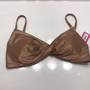 Xhilaration copper foil/ rose gold bikini top